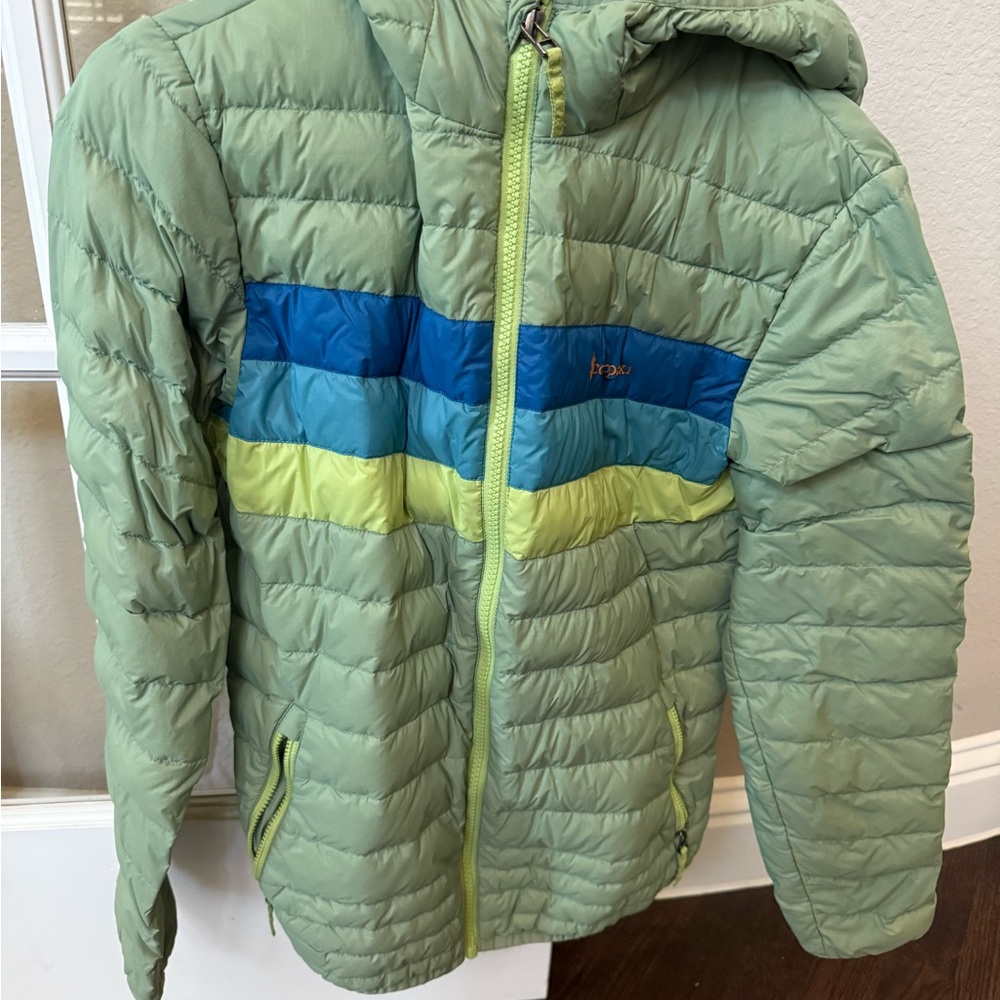 Cotopaxi Kids Green and Blue Puffer Jacket